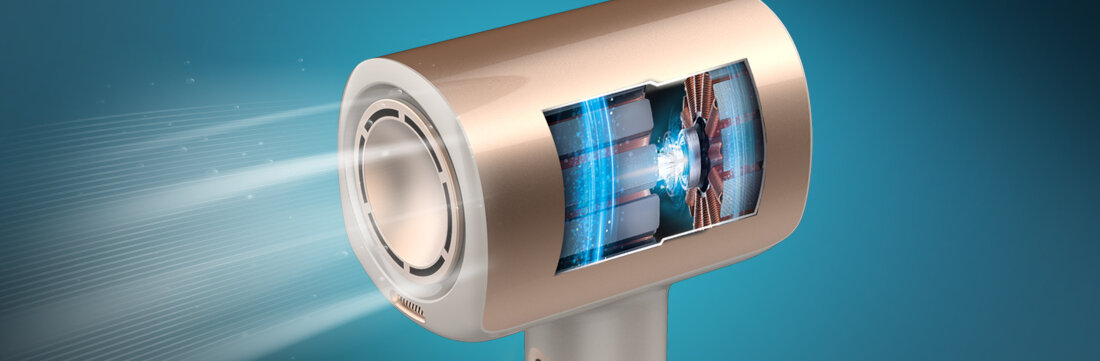 Suszarka CECOTEC DryGlam Nano Plasma Niebieski 1600 W zdjęcie lifestyle Wydajność każdego dnia Bezszczotkowy silnik BLDC moc prędkość  Krótkie suszenie