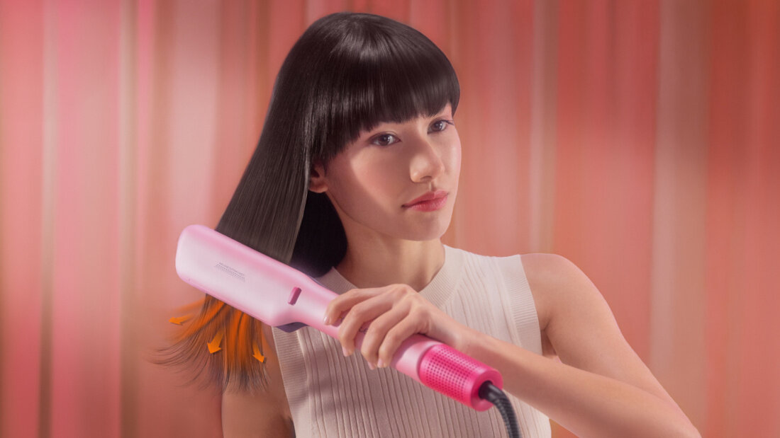 Prostownica CECOTEC Air Lisse Cotton Candy 230 stopni zdjęcie lifestyle Technologia Air&Lisse Połączenie powietrza i ciepła