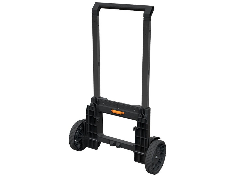 Rączka teleskopowa KETER Roc Pro Gear 2.0 rączka na białym tle do transportu skrzynek narzędziowych i akcesoriów z linii ROC Pro Gear 2.0 ułatwia przemieszczanie ciężkiego wyposażenia wsparcie w codziennych obowiązkach