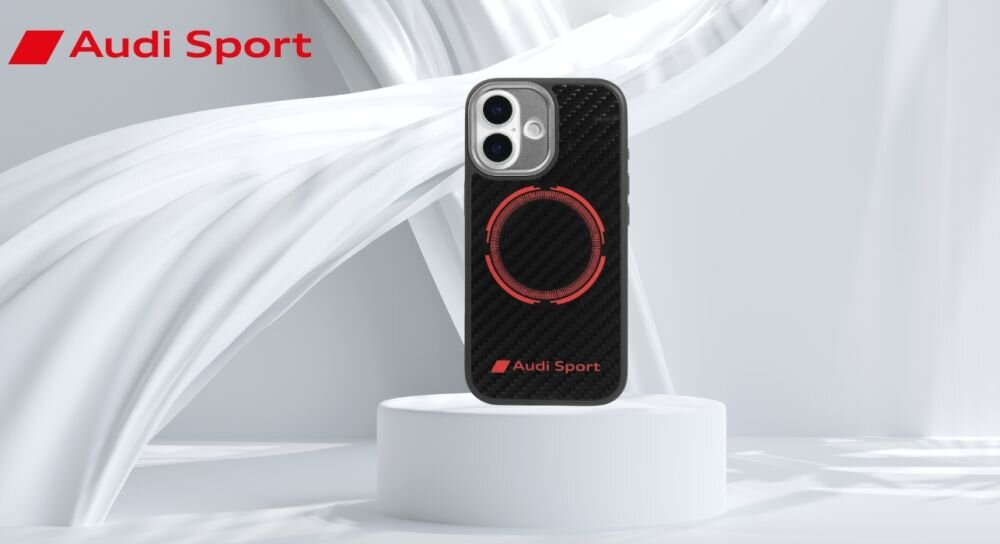 Etui Audi RSQ Carbon Fiber Sport Red Circle MagSafe – sportowy design z włókna węglowego