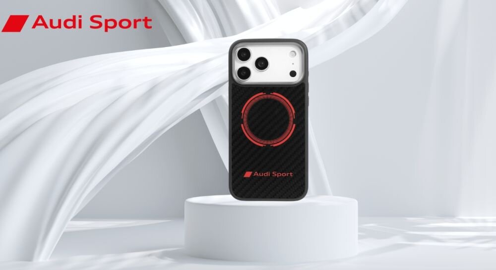 Etui Audi RSQ Carbon Fiber Sport Red Circle MagSafe – sportowy design z włókna węglowego