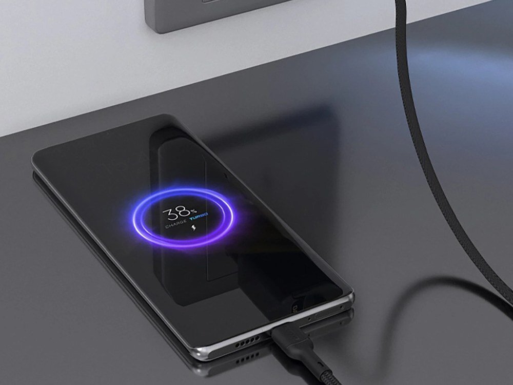 Kabel DUDAO L9C szybkiego ładowania Dudao L9C kompatybilną ładowarką standard Power Delivery (PD) - kabel wpięty w kostkę i smartfon