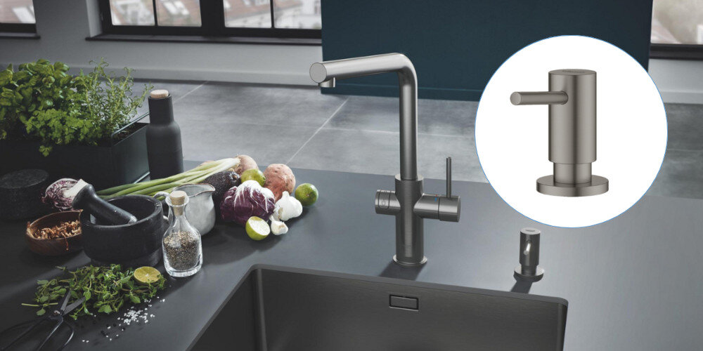 DOZOWNIK DO mydła DO NACZYŃ GROHE COSMOPOLITAN 40535AL0 kolory wygoda pojemnik pojemność dawkowanie