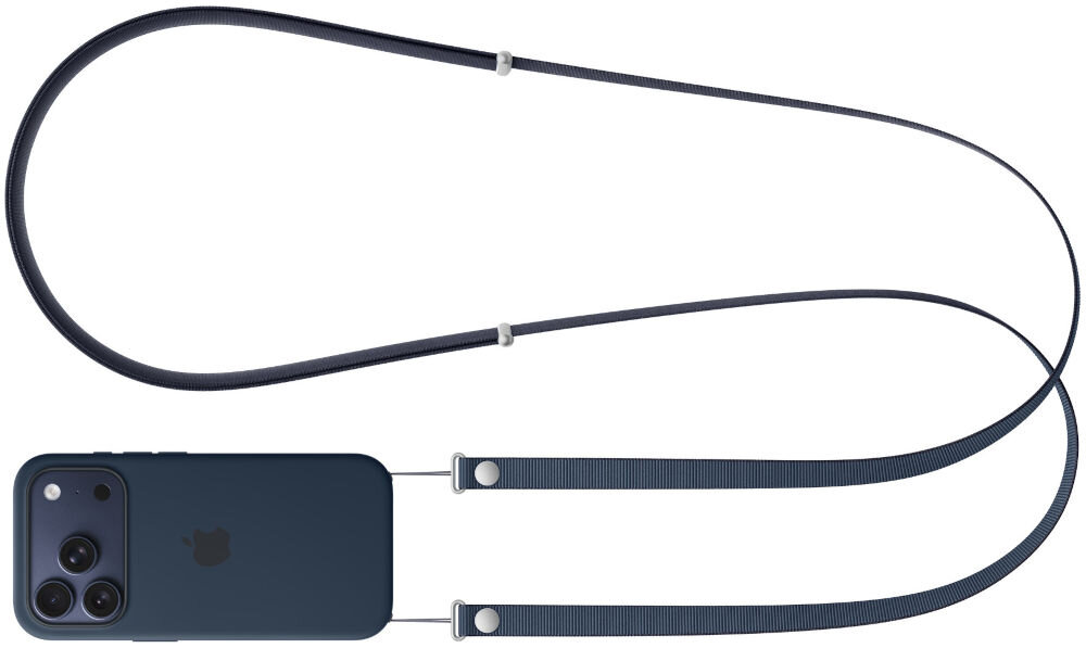Pasek na ramię APPLE z założónym smartfonem w etui