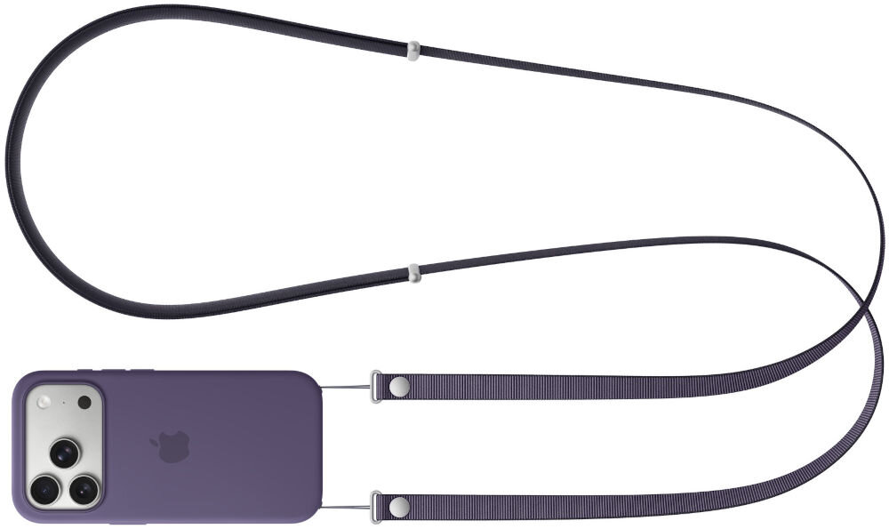 Pasek na ramię APPLE z założónym smartfonem w etui