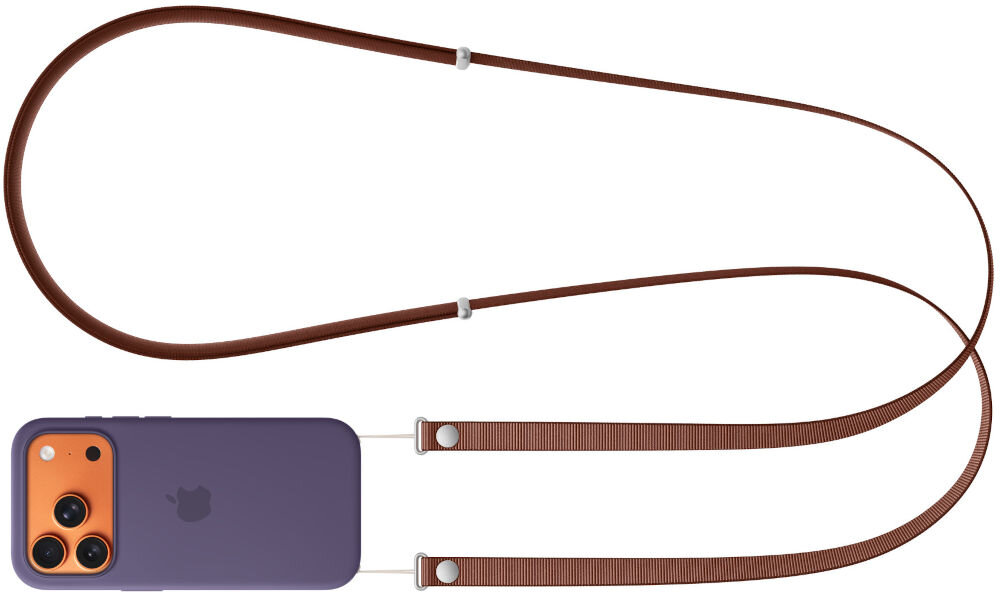 Pasek na ramię APPLE z założónym smartfonem w etui