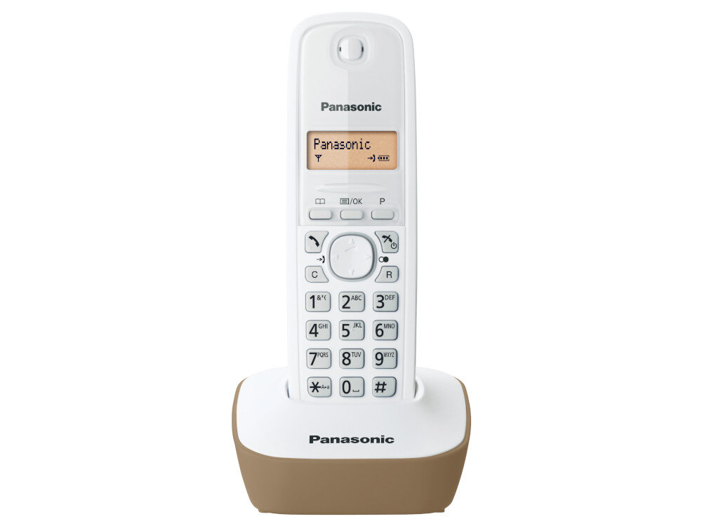 Telefon PANASONIC KX-TG1611 Caller ID do 50 wpisów książka telefoniczna z 50 rekordami podświetlany ekran LCD klawisz nawigacyjny bezodciskową słuchawką