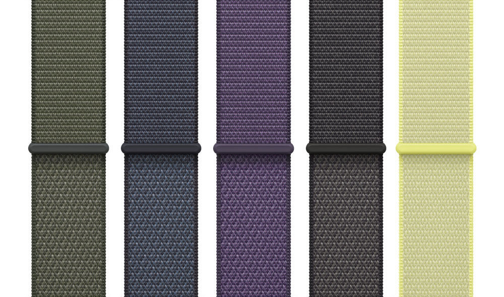 Pasek do Apple Watch Apple atrakcyjnych wariantach kolorystycznych neonowego żółtego, marynarskiego granatu, mlecznego fioletu, zieleni lasu oraz ciemnoszarego - pasek w różnych wariantach kolorystycznych