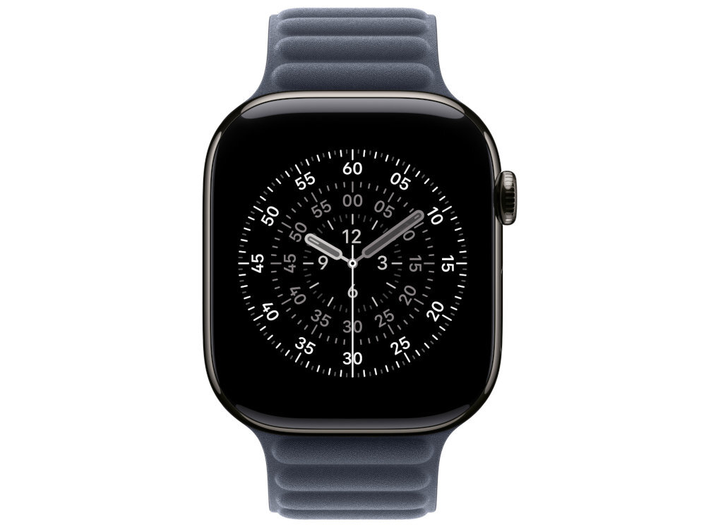 Pasek Apple Magnetic Link Karbowany pasek magnetyczny z tkaniny FineWoven miękkiego i trwałego mikrodiagonalu zamsz starannemu wykończeniu  - pasek na zegarku od przodu