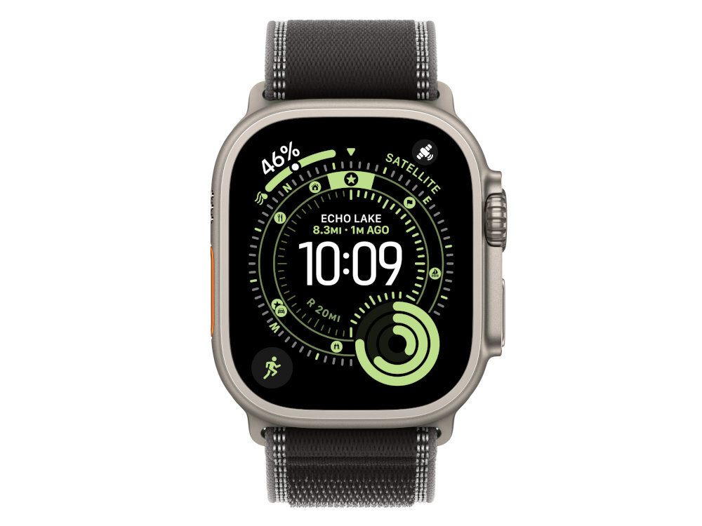 Pasek Apple Trail Apple Trail zapięcie na zakładkę Regulacja wplecione odblaskowe nici - pasek z zegarkiem na białym tle od przodu