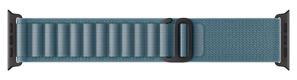 Pasek Alpine do Apple Watch Alpine tytanową klamrę w kształcie litery „g” tytan pochodzący w 90% z recyklingu odporny na korozję - pasek na płasko, widać zapięcie