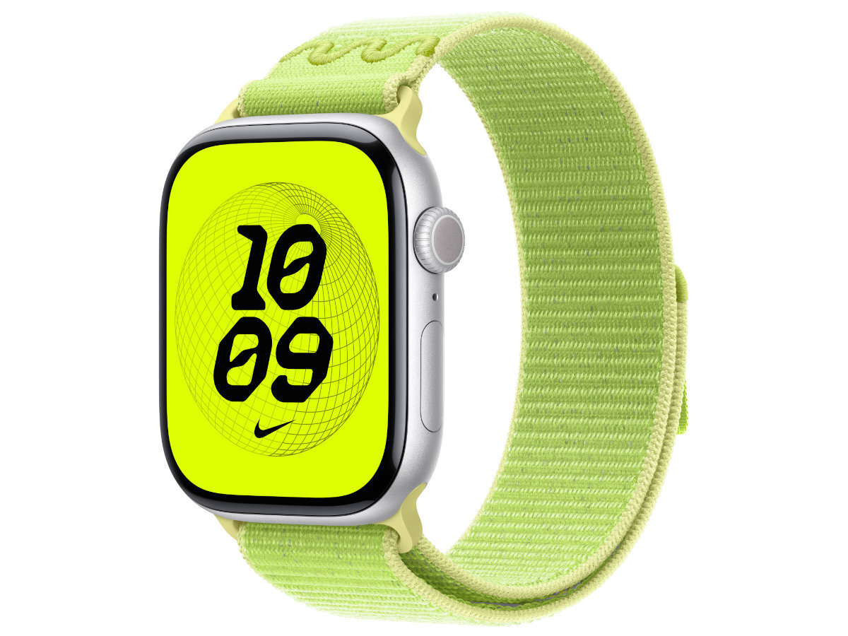 Pasek Apple Watch Nike Sport Loop - zegarek z paskiem pod kontem na białym tle