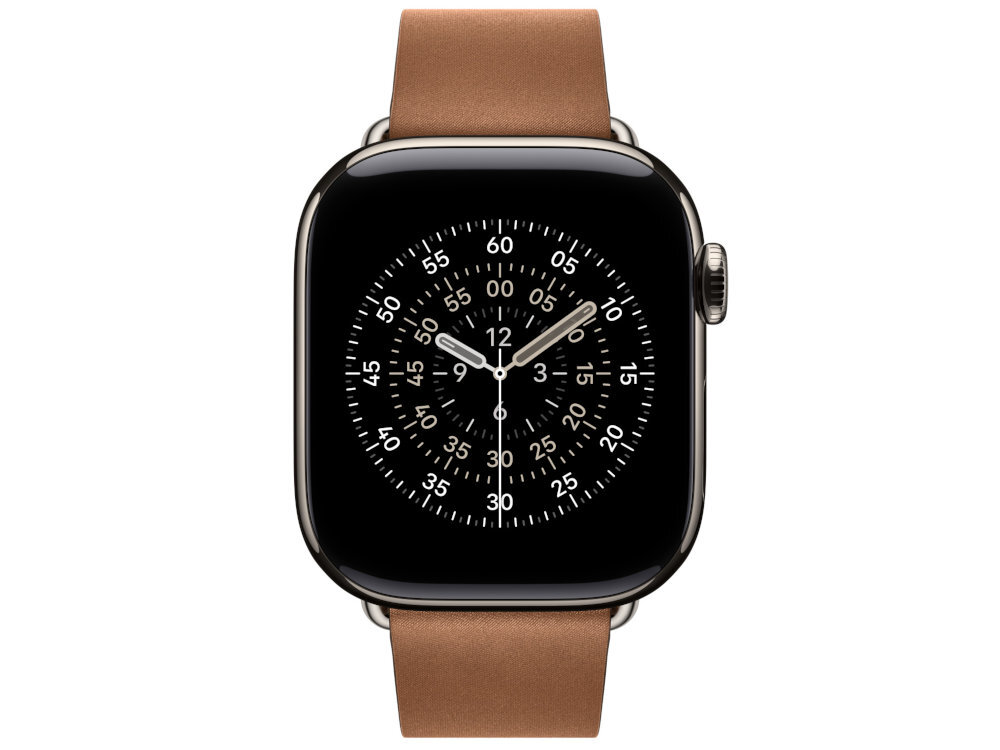 Pasek Apple Modern Buckle wytrzymałego poliestru o miękkiej, zamszowej strukturze funkcjonalność z elegancją - pasek na zegarku od przodu