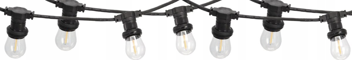 Girlanda ogrodowa EXTRALINK Filame EX.25074, Wiszące, lampki, komplet, Lampki wiszą wzdłuż kabla w ilości 7 sztuk na białym tle
