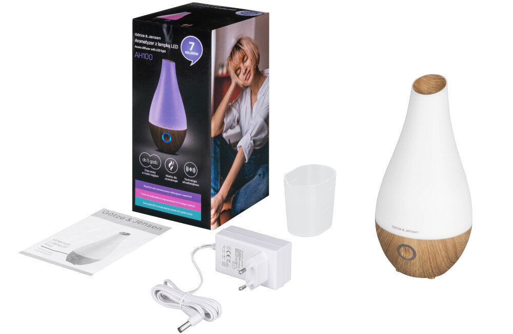AROMATYZER Z LAMPKĄ GOTZE&JENSEN AH100zestaw zawartosc opakowania