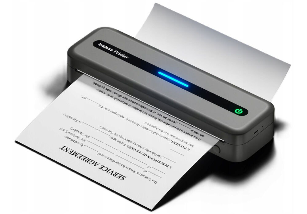 Drukarka PHOMEMO M832 Złącze USB czarny wysoka jakość druku w rozdzielczości 300 dpi, dobre odwzorowanie szczegółów i kontrastów, wydruk log, rysunków technicznych i ilustracji z zachowaniem precyzyjności produkt na białym tle