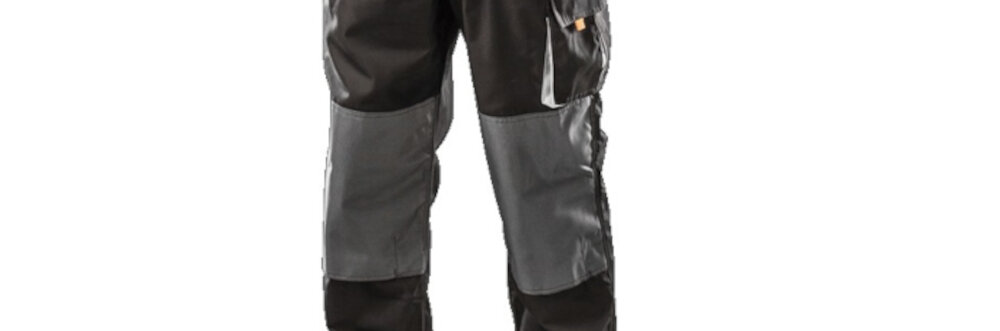 Spodnie robocze NEO TOOLS 81-240-S ogrodniczki (rozmiar S/48) Maksymalna wytrzymałość Potrójnie przeszyte szwy wkładki ochronne