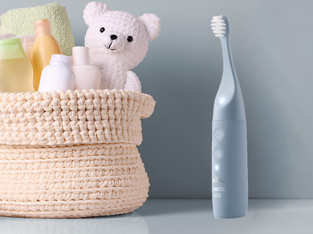 Szczoteczka soniczna ETA Sonetic Kids II 171090010 Niebieski skośna główka, skuteczne czyszczenie, codzienne mycie, wodoodporna konstrukcja