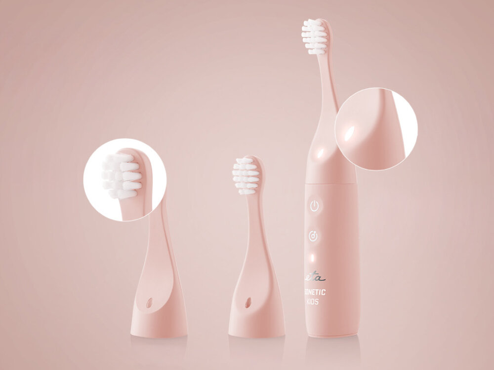 Szczoteczka soniczna ETA Sonetic Kids II 171090000 Różowy zdrowy uśmiech dziecka, technologia soniczna, delikatne czyszczenie bez podrażnień