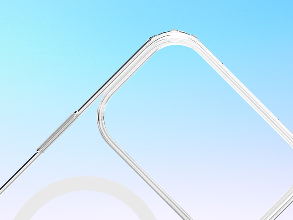 Etui 3MK Hardy LiqForce MagCase do Apple iPhone 17 Pro Przezroczysty, wytrzymałe, Transit Drop Test, wojskowe, ekstremalne, na niebieskim tle etui ze skosa