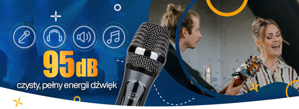 Mikrofon MUSICMATE S-105 - jakość dźwięku perfekcja energia czystość karaoke odbiór znajomi rodzina