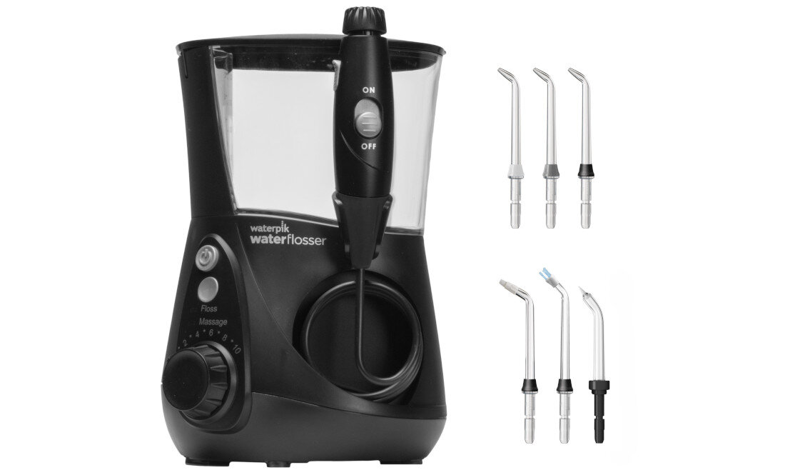 Irygator stacjonarny WATERPIK WF-660 Ultra Professional (Czarny) + 6 końcówek zestaw akcesoria komplet wyposazenie