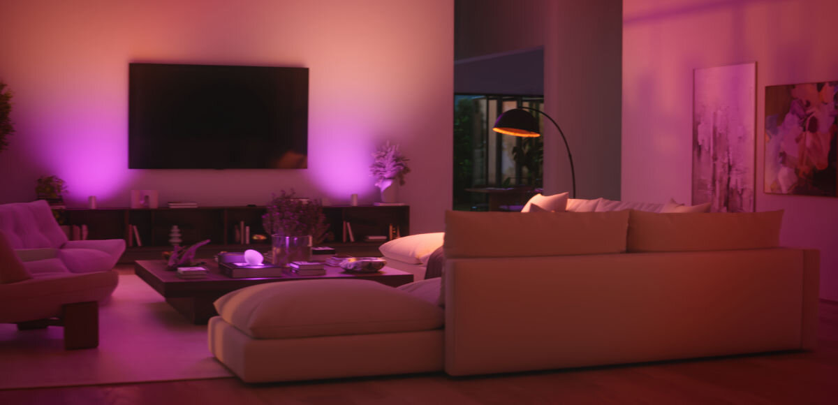 Lampa PHILIPS HUE Play i Bridge Pro White And Color (2 szt.), chłodne, ciepłe, milionów, niezależnie, pokój gościnny w kolorach bridge hue