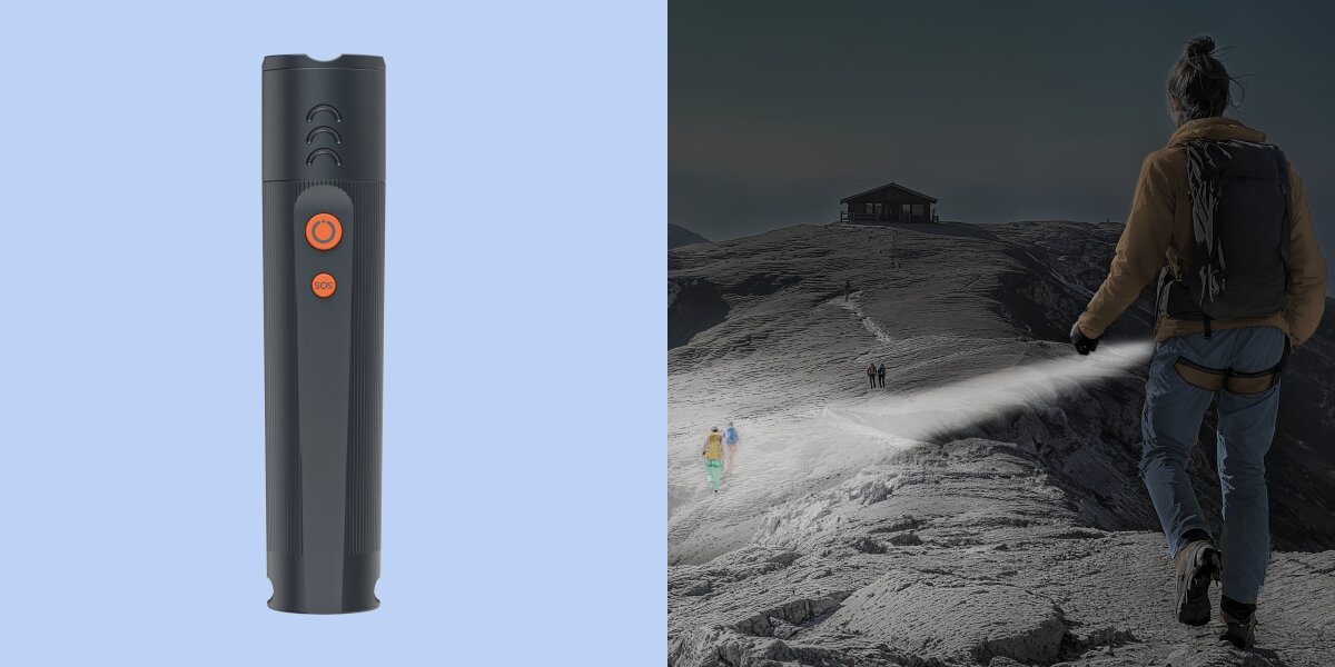 Latarka HAMA FLX350 Grafitowy, moc, zasięg, odporność, pogoda, Latarka EDC i turysta oświetlający szlak