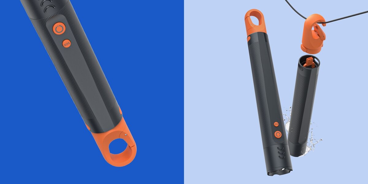 Latarka HAMA FLX1000 Grafitowy, aluminium, IP44, trwałość, ergonomia, Latarka z pomarańczowym uchwytem, odporna na wodę