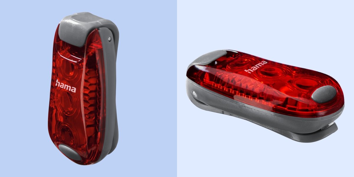 Lampka ostrzegawcza HAMA SL-DUO  Czerwono-szary (2 szt.), tryby, miganie, sygnalizacja, aktywność, Lampka ostrzegawcza Hama w dwóch ujęciach