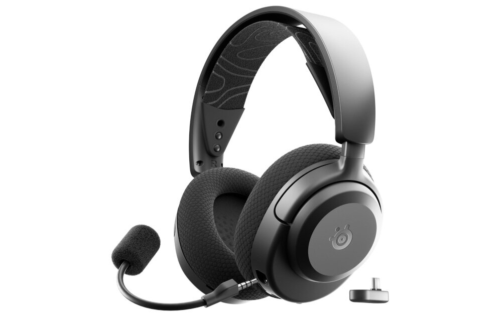 Słuchawki STEELSERIES Arctis Nova 3P - Wyraźne detale audio, słuchawki gamingowe z odbiornikiem usb-c oraz z odłączanym mikorfonem na białym tle