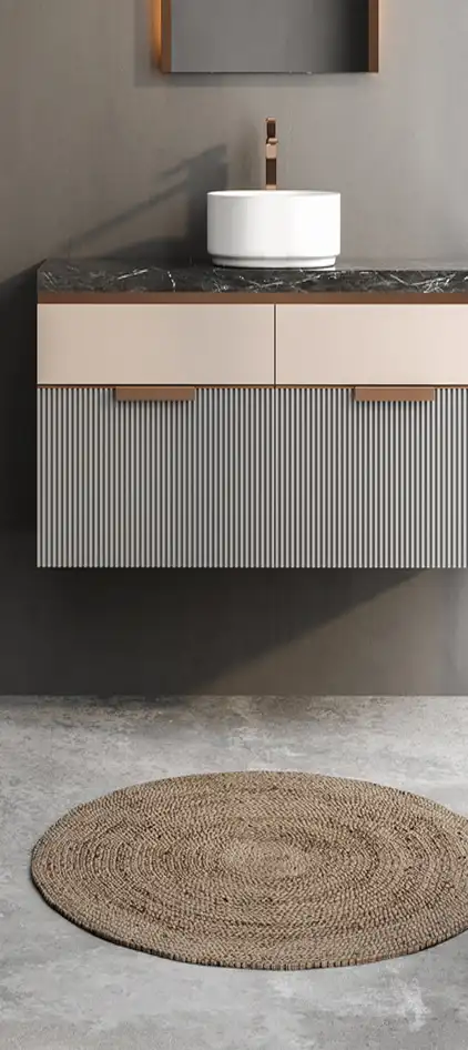 Nowoczesna stylizacja łazienki z umywalką nablatową