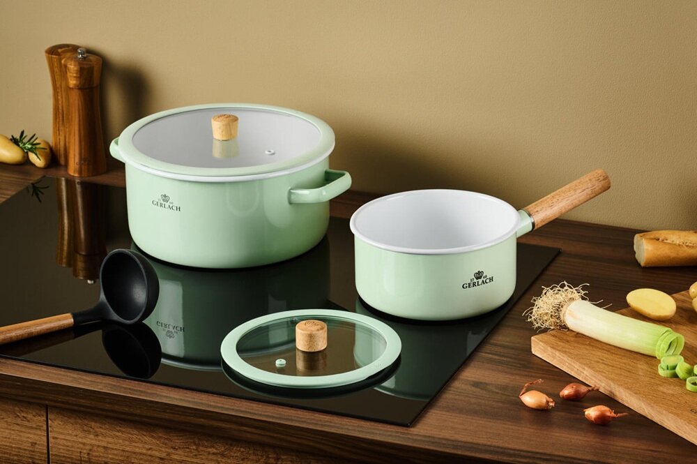Zestaw garnków GERLACH Natur Enamel Biały (6 elementów) kv początek opisu