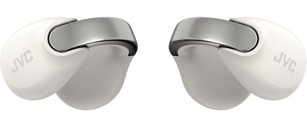 Słuchawki powietrzne JVC HA-NP1T multipoint niska latencja aplikacja, słuchawki na białym tle