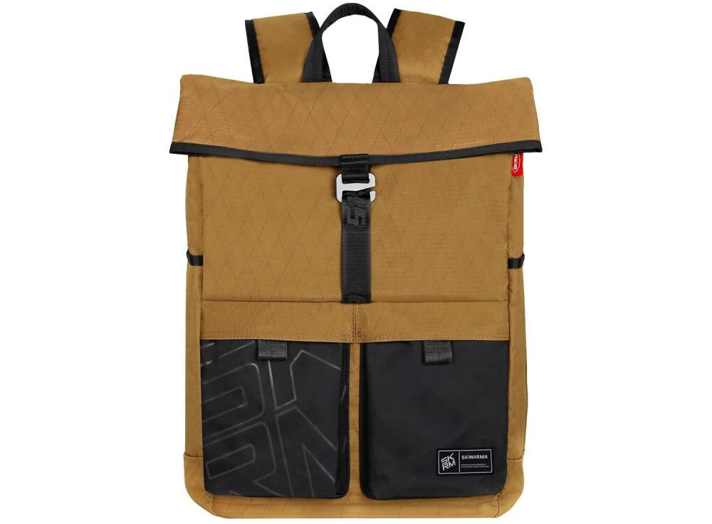 Plecak SKINARMA Jager Brązowy prezentacja plecaka na białym tle design inspirowany Singapurem charakterystyczny wygląd trwałość funkcjonalność