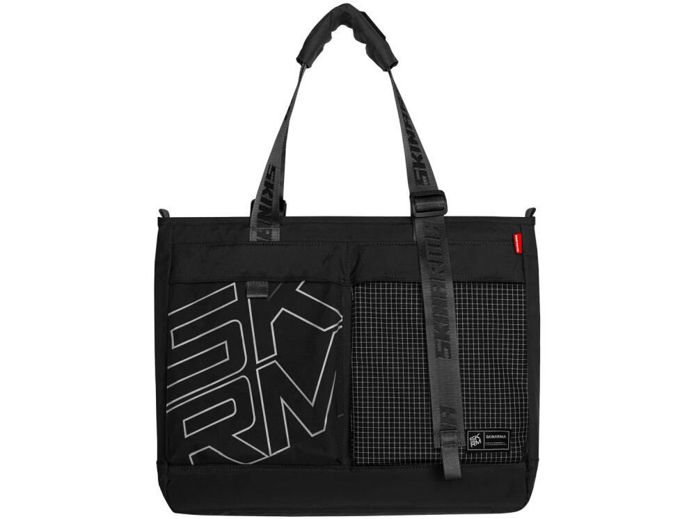 Torba SKINARMA Jager Czarny prezentacja torby na białym tle torba z nylonu ripstop o pojemnej konstrukcji trwałość ochrona zawartości regulowane uchwyty solidne zamki