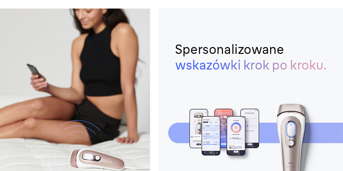 Depilator BRAUN Skin i·expert Smart IPL PL7253 Czujnik SkinPro 2.0 spersonalizowane wskazówki krok po kroku