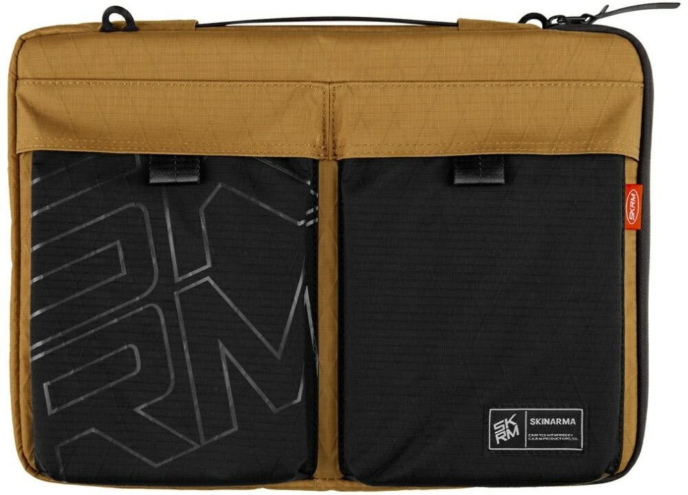 Torba na laptopa SKINARMA Jager 14 cali Brązowy prezentacja torby na białym tle wodoodporna torba z nylonu ripstop struktura cross-hatch ochrona laptopa