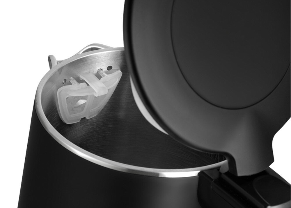 Czajnik CONCEPT RK3385 Czarny Intuicyjna obsługa Wygodne otwieranie pokrywy  szeroki otwór do nalewania filtr przeciw osadom Ukryta grzałka obrotowa podstawa 360°