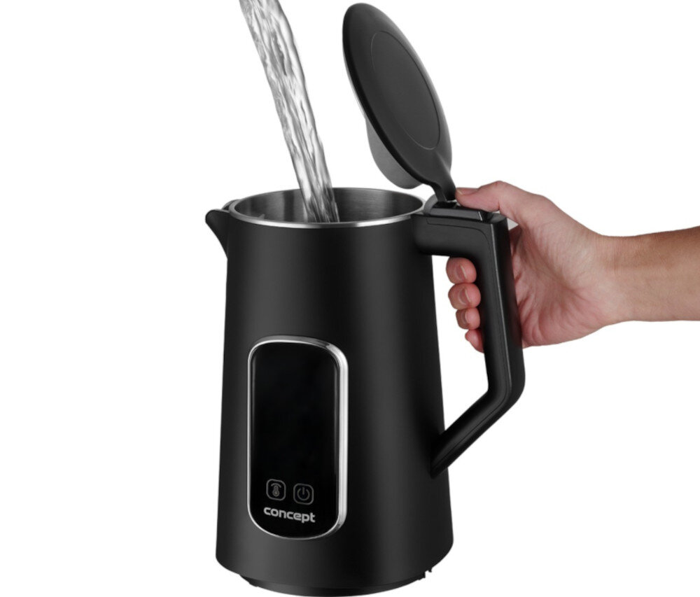 Czajnik CONCEPT RK3385 Czarny Stal nierdzewna w połączeniu z wytrzymałym tworzywem wymiary waga