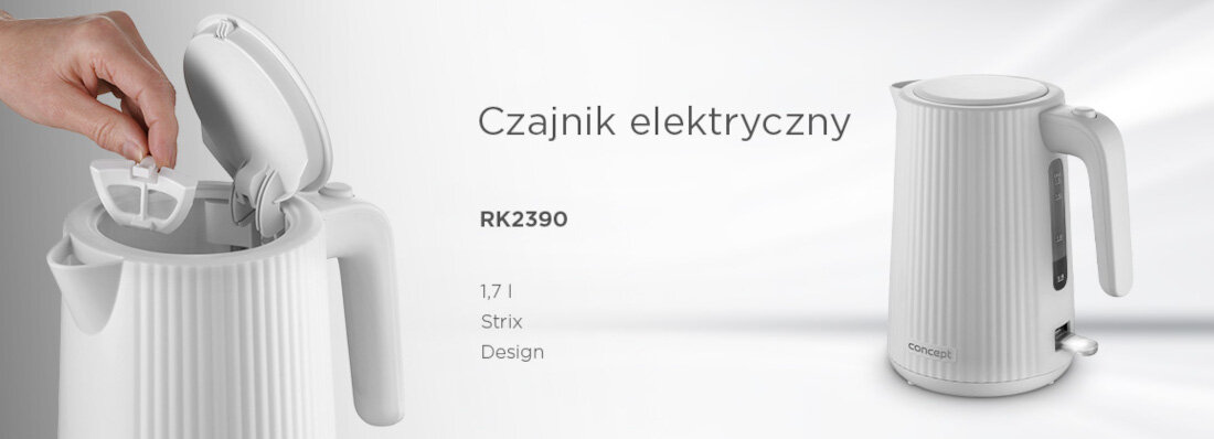 Czajnik CONCEPT RK2390 Biały wygląd design prezentacja wizualizacja Styl i funkcjonalność