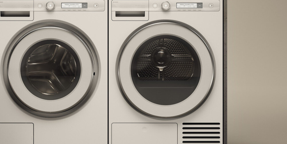 SUSZARKA ASKO T309HCW wizualizacja lifestyle Technologia Butterfly Drying łagodne skuteczne delikatne suszenie łopatki ruch ósemka zapobieganie zbijaniu tkanin ochrona ubrania trwałość urządzenia