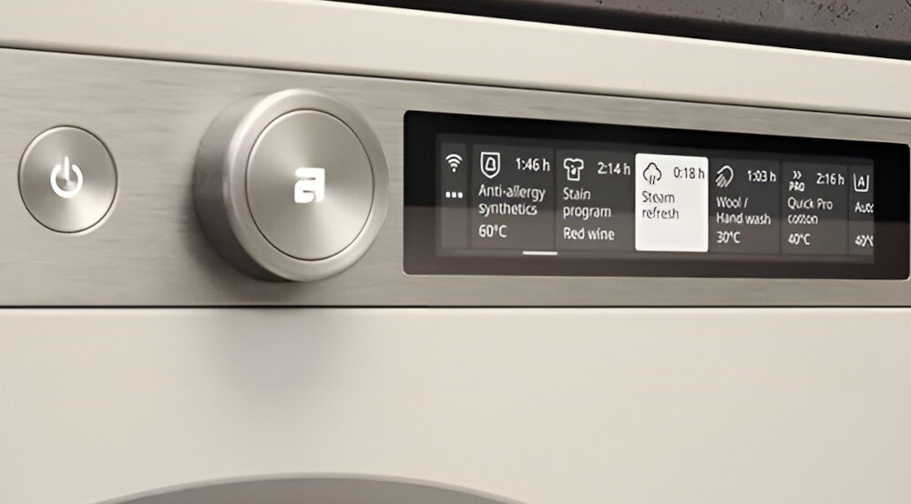 PRALKA ASKO W3096RW wizualizacja panel wyświetlacz funkcje programy program dezynfekcji parą pranie w niskich temperaturach ochrona tkanin odświeżanie ubrań pranie bez detergentów higiena prania