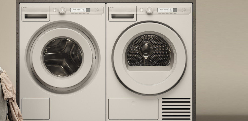 SUSZARKA ASKO T108HW wizualizacja lifestyle Technologia Butterfly Drying łagodne skuteczne delikatne suszenie łopatki ruch ósemka zapobieganie zbijaniu tkanin ochrona ubrania trwałość urządzenia