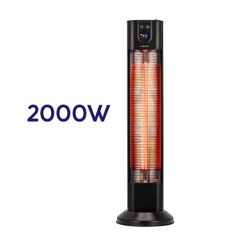 Promiennik podczerwieni - tarasowy MUG-26, obok oznaczenie mocy: 2000 W.