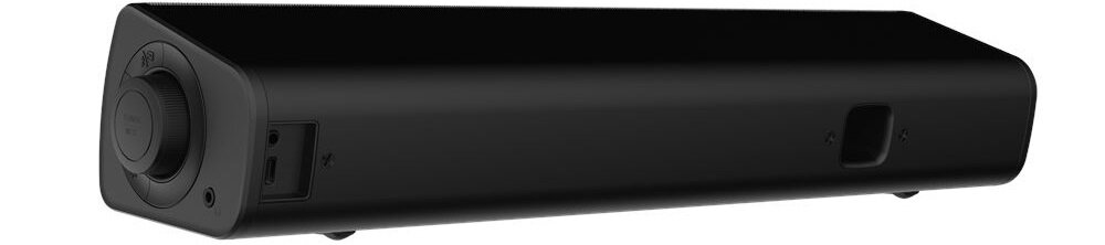 Soundbar komputerowy CREATIVE GS3 2.0 Bluetooth 5.4 USB-C AUX-in wyjście słuchawkowe współpraca z urządzeniami, soundbar stojący tyłem pod skosem na białym tle