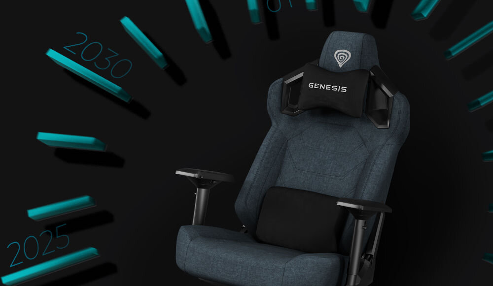 Fotel GENESIS Nitro 800 Szary wizualizacja upływu czasu powiększona konstrukcja solidna metalowa rama stabilność trwałość
