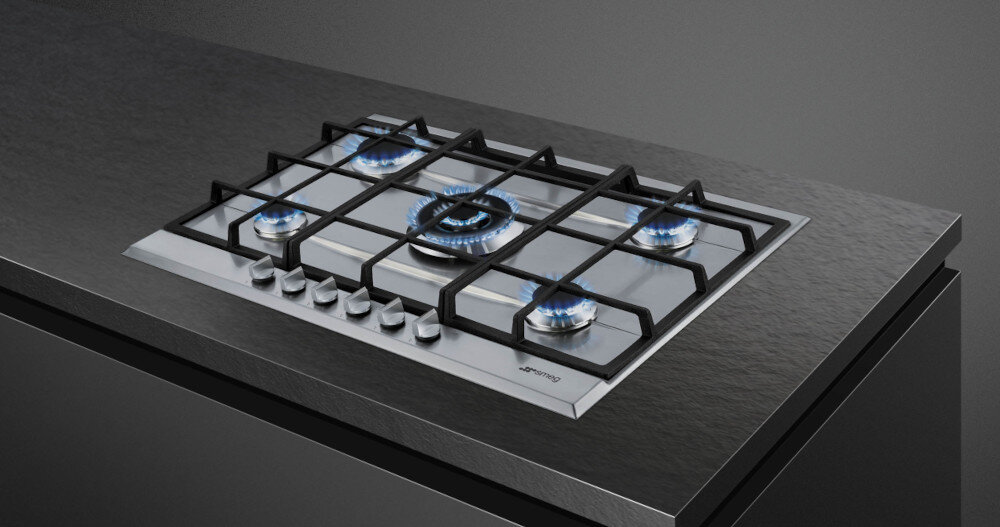 PŁYTA SMEG P272XGH wygląd palniki szerokość stylistyka