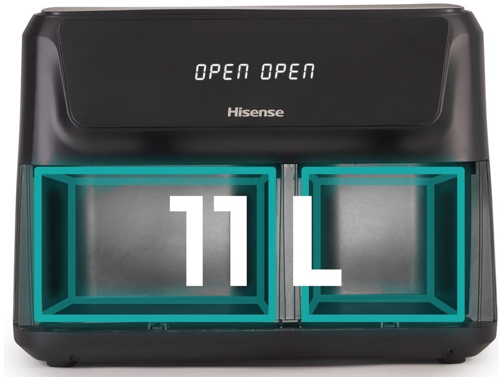 Air Fryer Frytkownica beztłuszczowa HISENSE HAF2700DCD pojemność 11 l, posiłki dla dużej rodziny, więcej miejsca do gotowania
