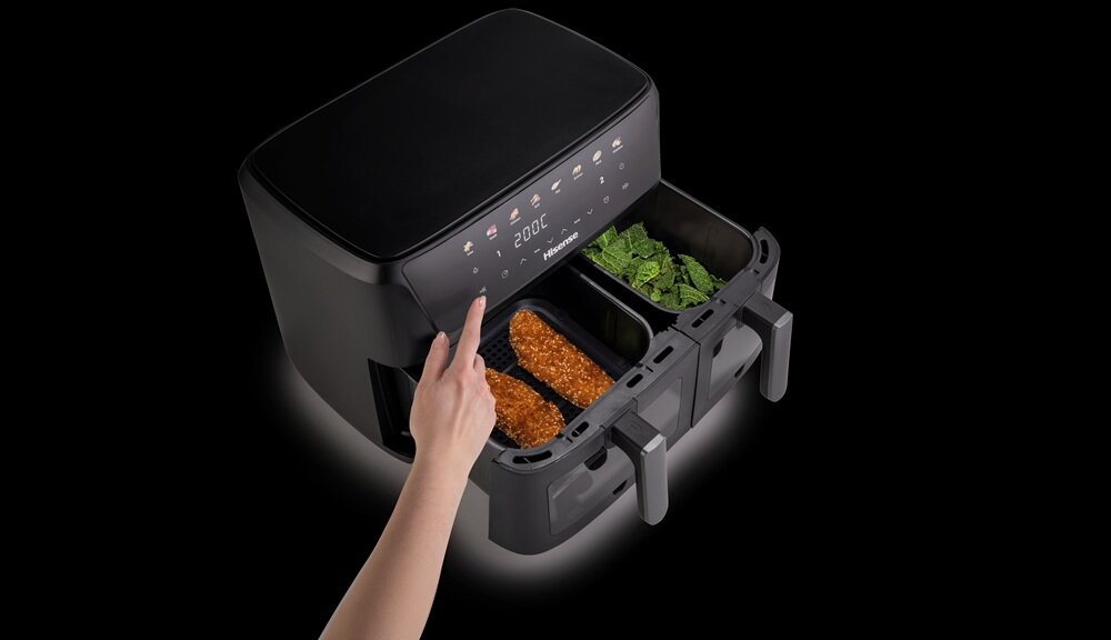 Air Fryer Frytkownica beztłuszczowa HISENSE HAF2700DCD kontrola temperatury i czasu, łatwe dopasowanie ustawień